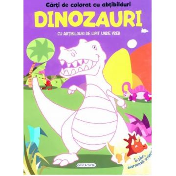 Carti de colorat cu abtibilduri - Dinozauri