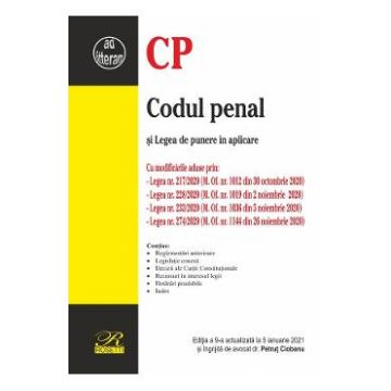 Codul penal si Legea de punere in aplicare Act. 5 ianuarie 2021