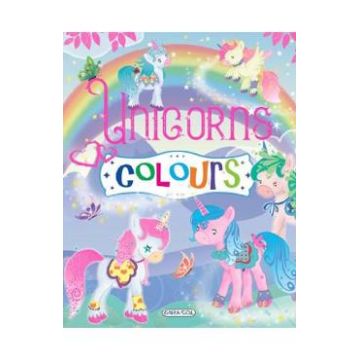 Carte de colorat. Unicorns Colours - mov