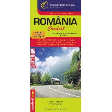 Romania - Harta turistica si rutiera laminata