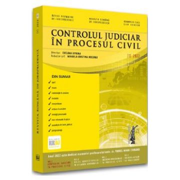 Controlul judiciar in procesul civil. Revista romana de jurisprudenta nr.1/2022