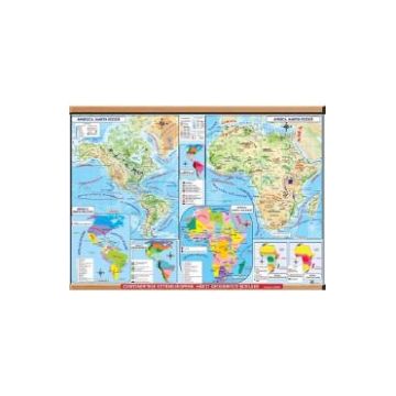 Harta de perete continentele extraeuropene