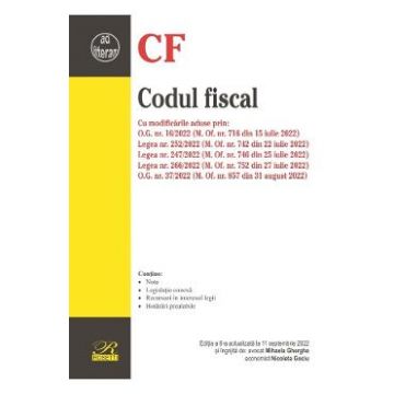 Codul fiscal Ed.6 Act. 11 septembrie 2022