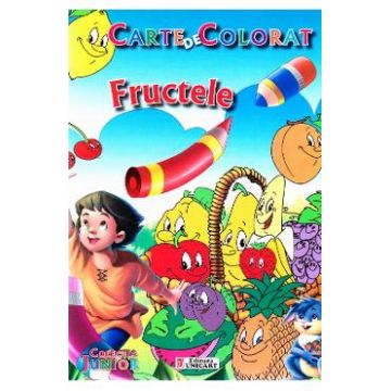 Fructele - Carte de colorat