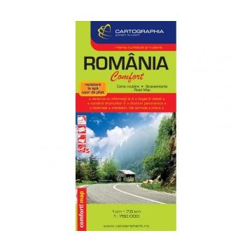 Harta turistica si rutiera Romania Comfort