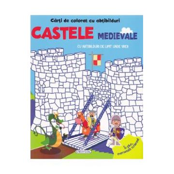 Carte de colorat cu abtibilduri - Castele medievale