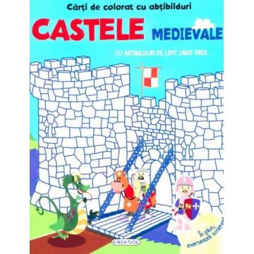 Carti de colorat cu abtibilduri - Castele medievale