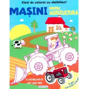 Carti de colorat cu abtibilduri - Masini pentru agricultura