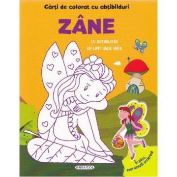 Carti de colorat cu abtibilduri - Zane