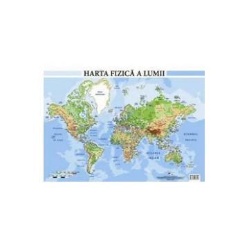 Harta fizica a lumii - Plansa A2