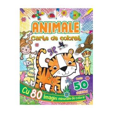 Animale. Carte de colorat cu peste 50 abtibilduri