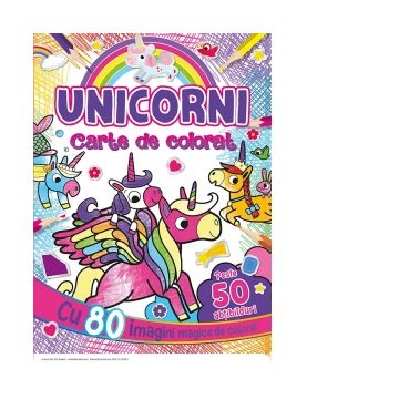 Unicorni. Carte de colorat cu abtibilduri