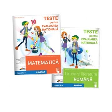Set 2 carti Teste de matematica si limba romana pentru Evaluarea Nationala la clasa a 4-a