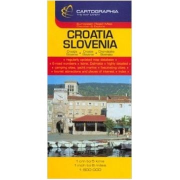 Harta rutiera Croatia si Slovenia | Cartographia