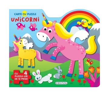 Carte cu puzzle - Unicorni
