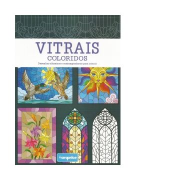 Carte de colorat pentru adulti Vitralii Roxo