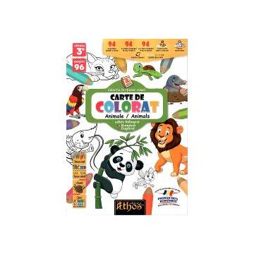Carte de colorat animale. Editie bilingva Romana - Engleza