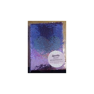 Sparkly Two-tone Sequin Heart Notepad