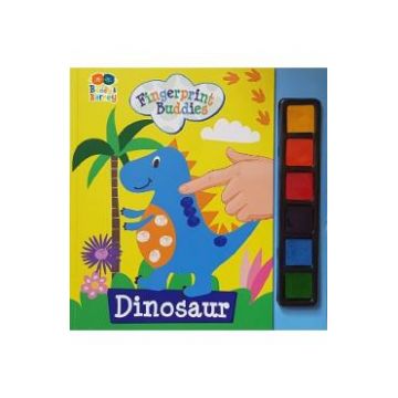 Carticica de colorat si pictat cu degetul. Dinozaur