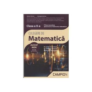 Culegere de matematica Clasa a X-a Filiera teoretica, specializarea matematica-informatica
