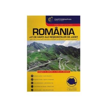 Romania. Atlas rutier si turistic + 41 de harti ale resedintelor de judet