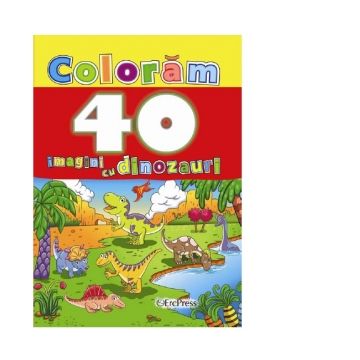 Coloram 40 imagini cu dinozauri