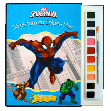 Spider-man. Să pictăm cu Spider-Man. Carte de colorat cu pensulă și acuarele