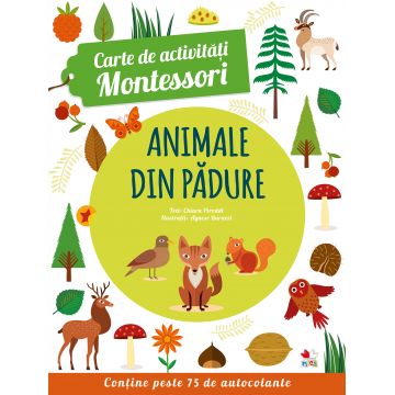 Carte de activități Montessori. Animale din pădure
