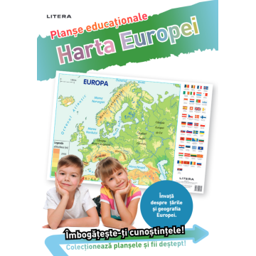 Harta Europei. Planșe educaționale