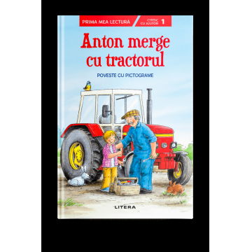 Anton merge cu tractorul. Poveste cu pictograme (Nivelul 1)